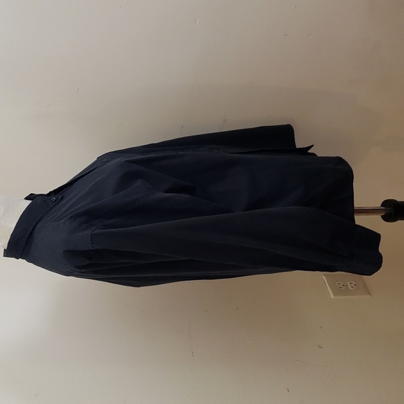 OneSource IML Solid Black Long Sleeve Button-Down Men's Shirt, Size Large - Picture 3 of 11